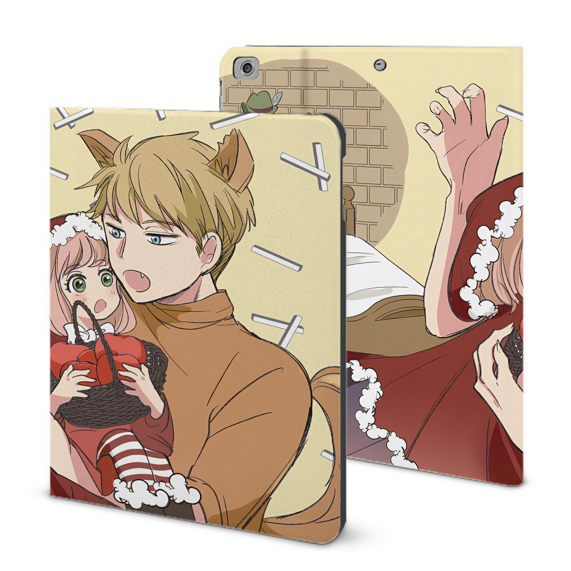 （画像用） SPY×FAMILY间谍家家酒 IPad ケース ブック型 PUレザー TPU 耐衝撃 軽量 薄型 ペン収納なし 全面保護 IPad 各モデル対応